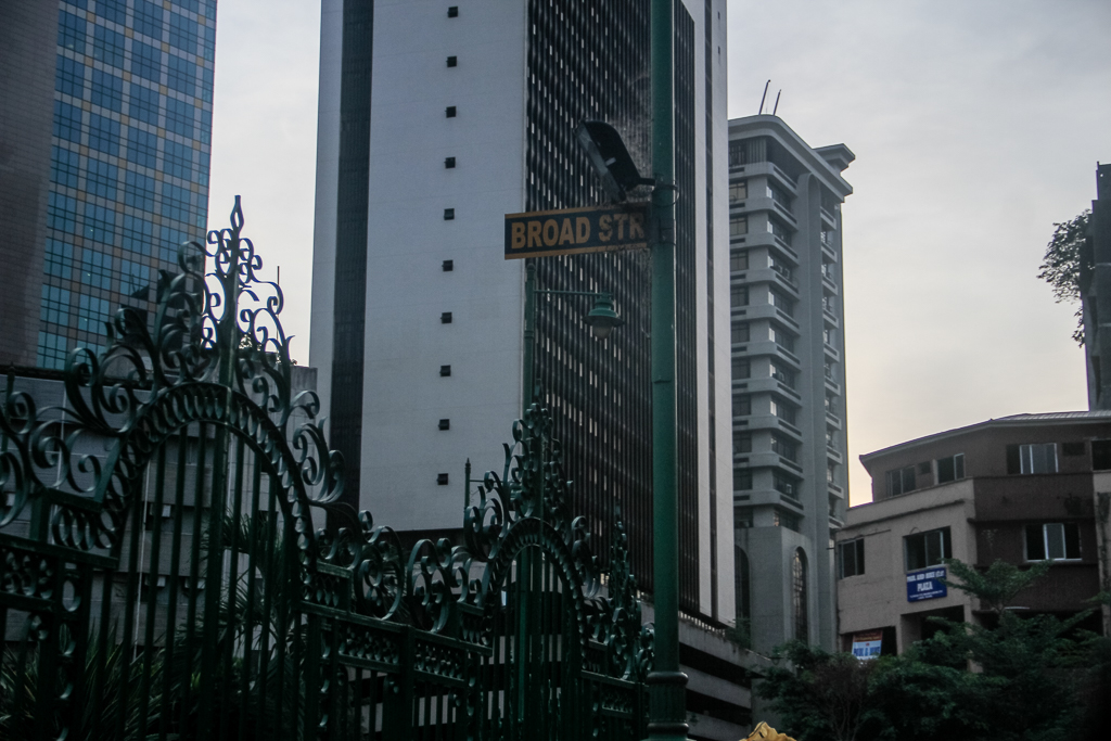 Broad Street on Lagos Island, Nigeria, a long-standing centre of banking and trade