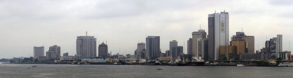 Lagos skyline and marina, the city's financial district