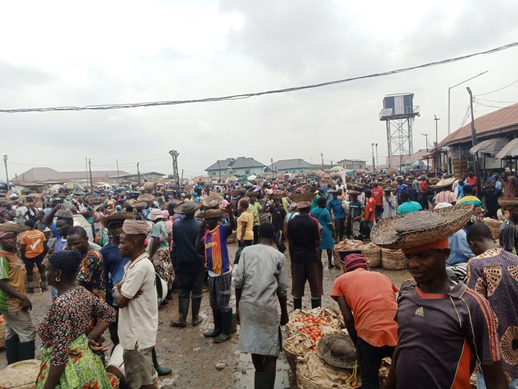 Busy trading at Mile 12 market in Lagos
