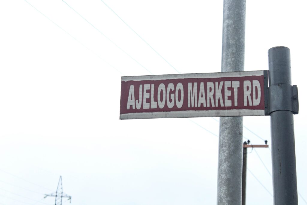Traders at Ajelogo market on the Lagos mainland, where sales and payments still run largely on phones
